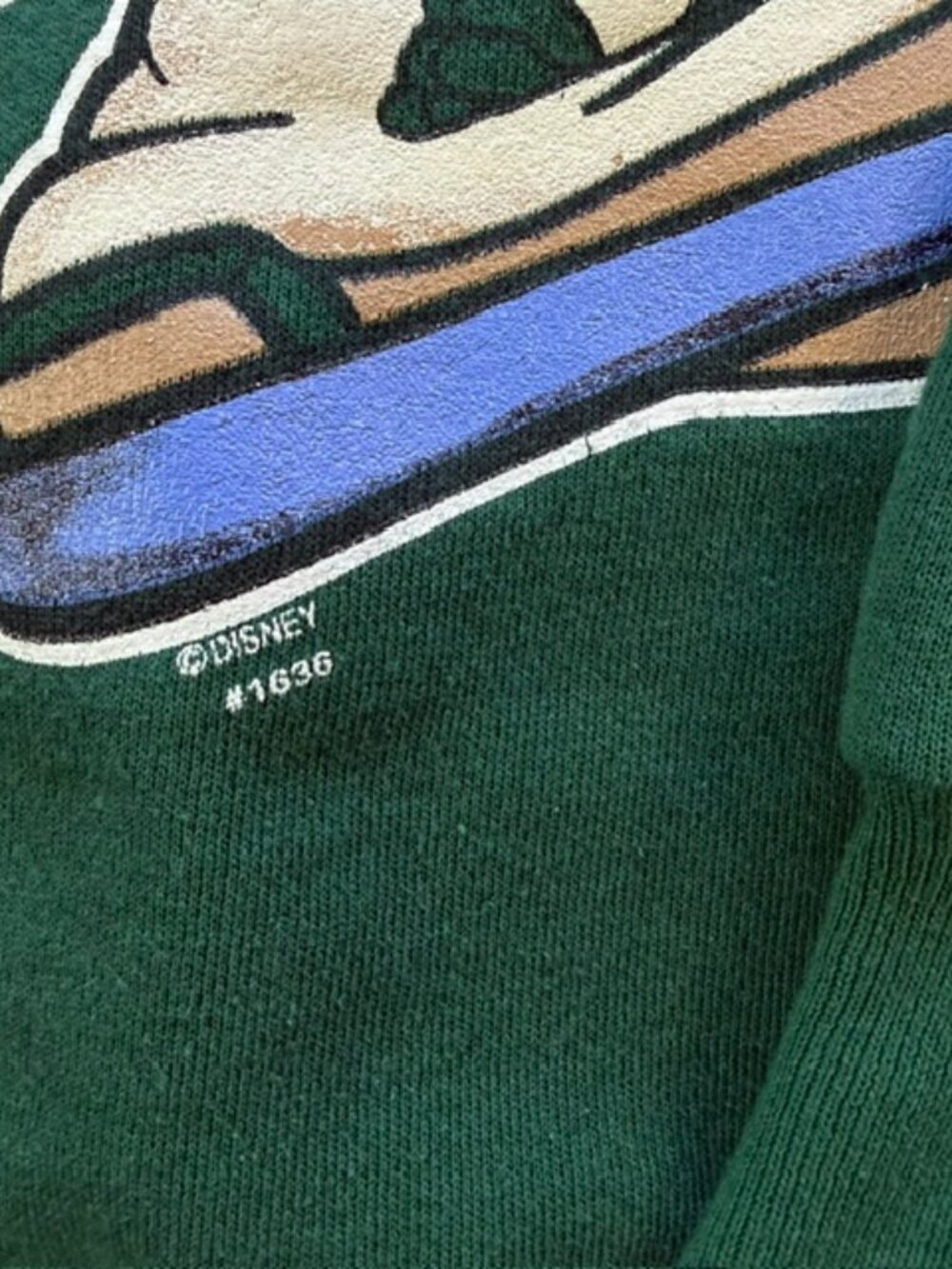 Vintage Sweatshirt Mickey Unlimited Jerry Leigh Knit Goofy Green Unisex Sz L - Picture 4 of 9